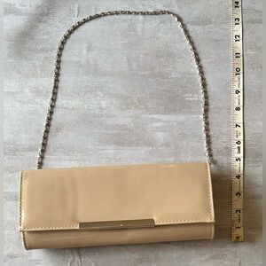 Nude/beige convertible clutch: